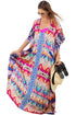Multicolor Print Kaftan Maxi Dress